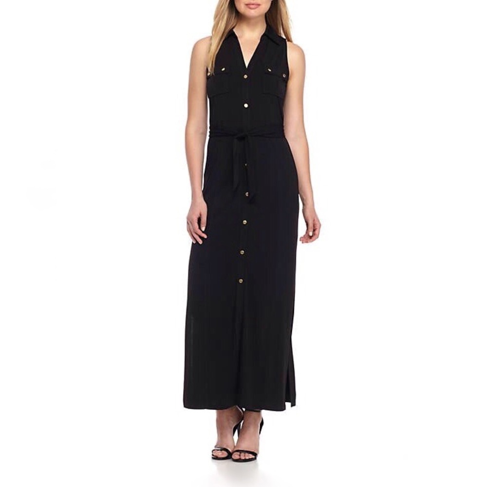Michael Kors Black Shirt Dress. L. Belt Removed.